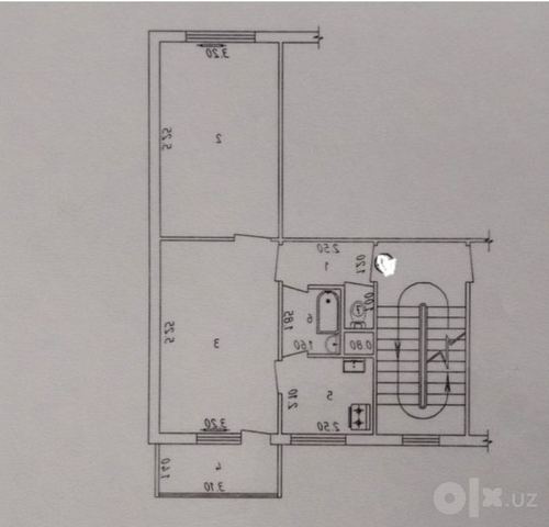 2-xonali kvartira, 55 m²