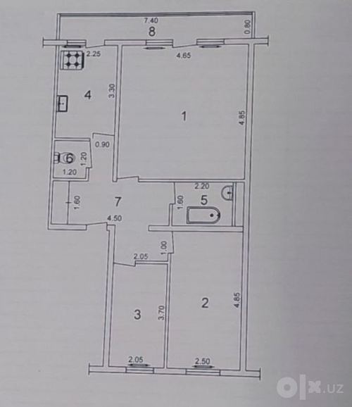 3-комнатная квартира, 72 м²