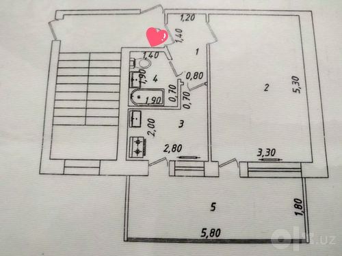 1-room apartment, 46 m²