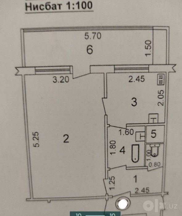 1-комнатная квартира, 38 м², Ташкент, Яшнабадский район, на продажу
