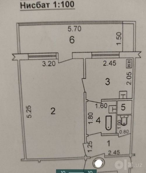 1-комнатная квартира, 38 м²