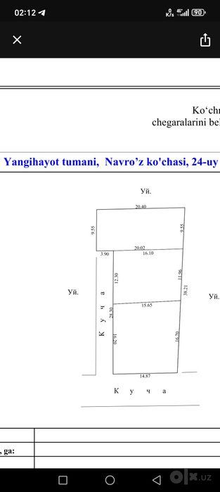 Ер сотилади Янги Хаёт туманидан