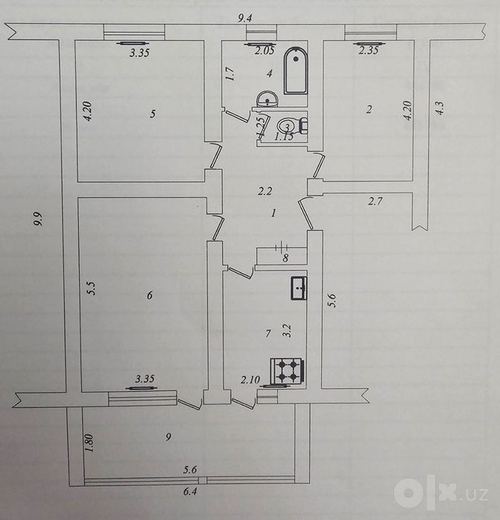 3-room apartment, 71.24 m²