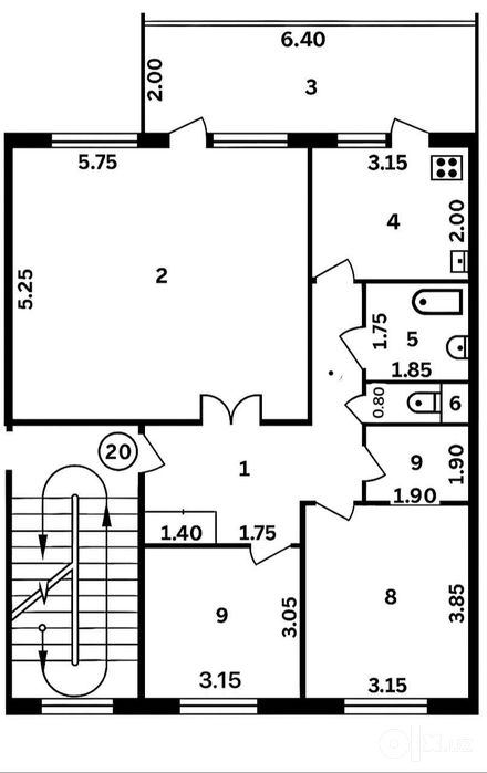 4-комнатная квартира, 92 м²