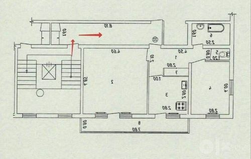 2-xonali kvartira, 60 m²
