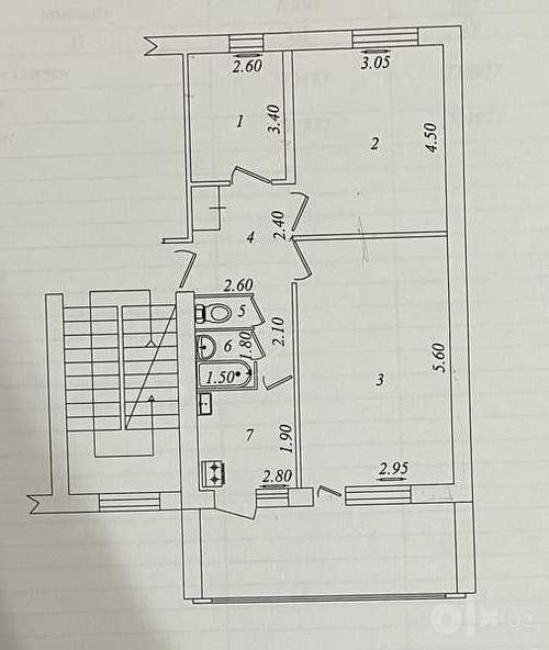 3-комнатная квартира, 72 м²