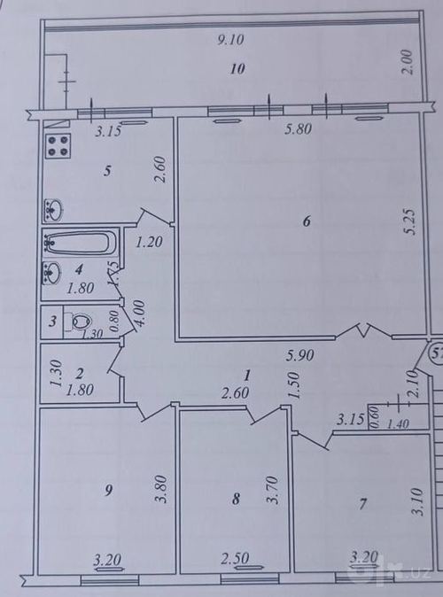 4-room apartment, 110 m²