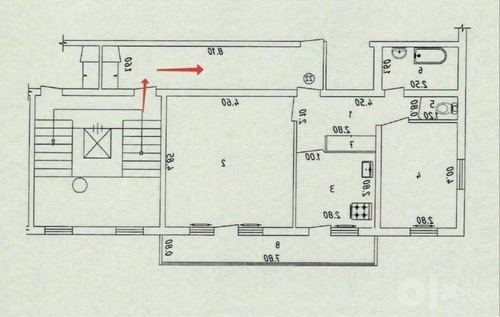 2-xonali kvartira, 60 m²