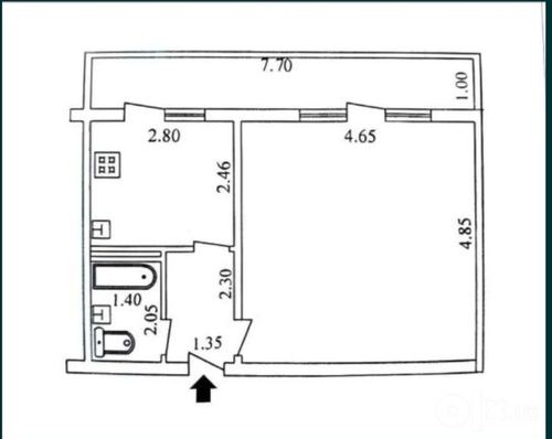 1-room apartment, 42 m²