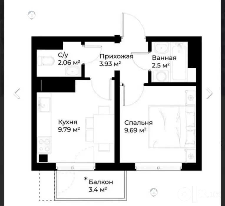 1-xonali kvartira, 29 m², Toshkent, Yashnobod tumani, sotuvga
