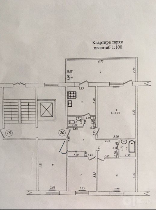 4-комнатная квартира, 103 м², Ташкент, Юнусабадский район, на продажу