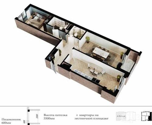 3-комнатная квартира, 78 м²
