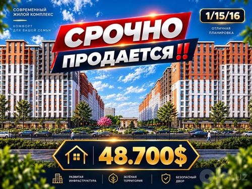 1-xonali kvartira, 38 m²