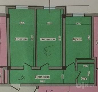 2-комнатная квартира, 65 м²