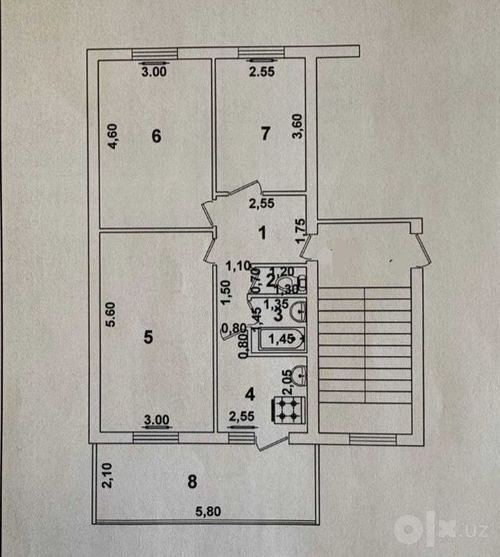 3-xonali kvartira, 70 m²