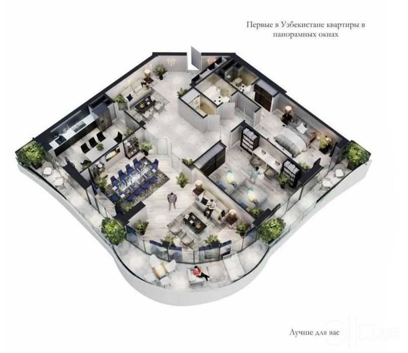 5-комнатная квартира, 197 м², Ташкент, Юнусабадский район, на продажу