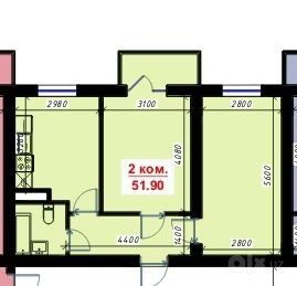 2-xonali uy, 51.9 m², Toshkent, Yunusobod tumani, sotuvga