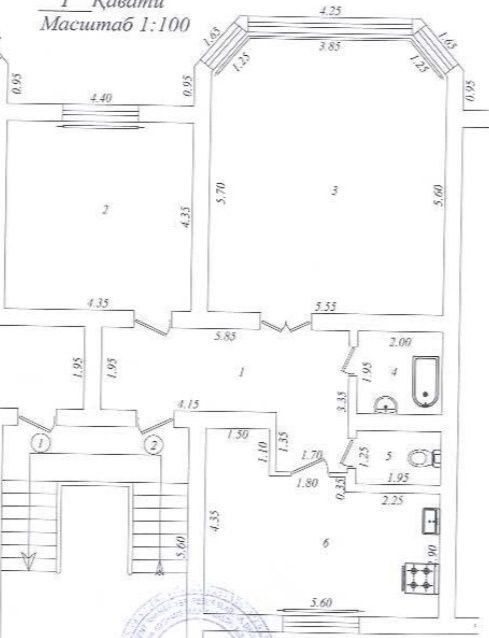 For sale: own large 2-room apartment, converted into a 3-room