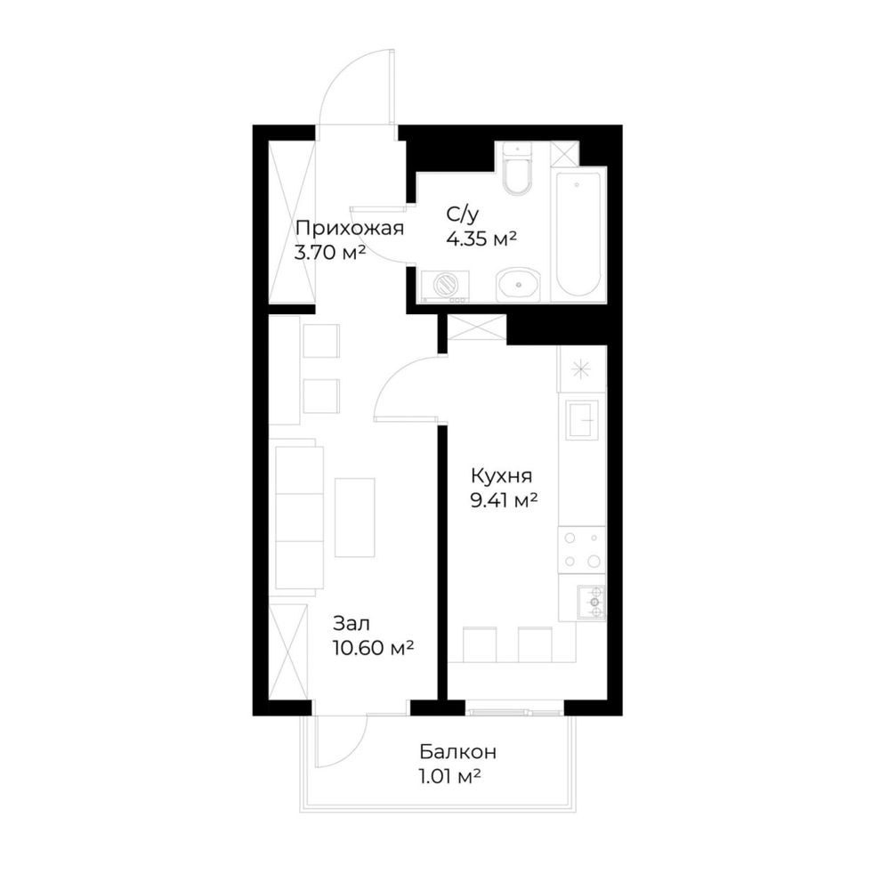 1-room apartment, 29 m², Tashkent, Yunusabad District, for sale